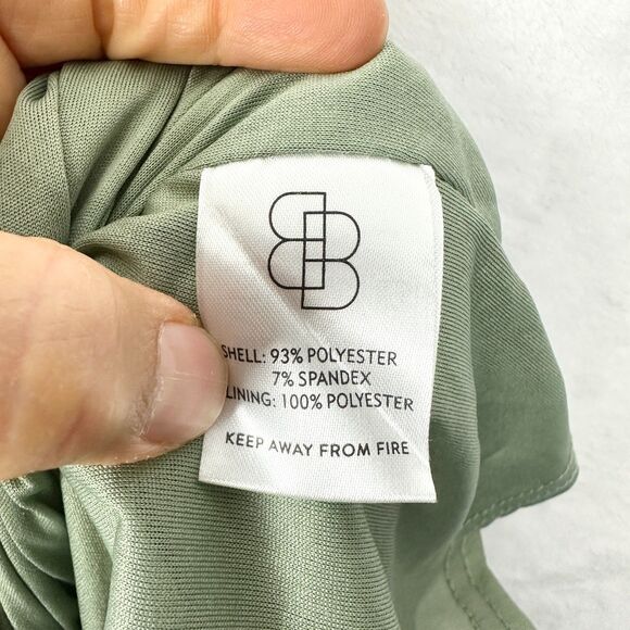 Baltic Born Kourtney Velvet One Shoulder Midi Dress Sage Size Small NEW Stretch - Picture 8 of 9